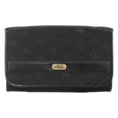 Christian Dior Chain Shoulder Bag Canvas Black Gold Auth BA1029-13