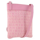 BVLGARI Schultertasche Canvas Pink Silber Auth BA10294-1