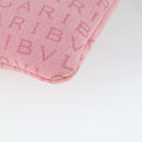 BVLGARI Schultertasche Canvas Pink Silber Auth BA10294-9