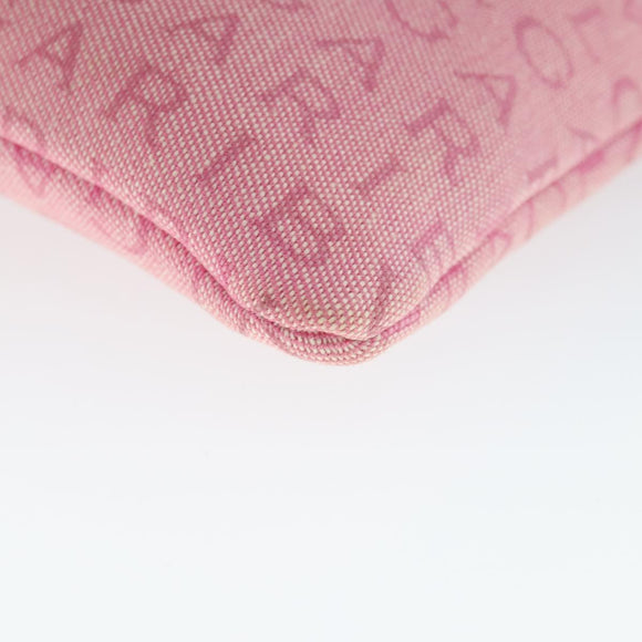 BVLGARI Schultertasche Canvas Pink Silber Auth BA10294