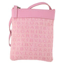 BVLGARI Schultertasche Canvas Pink Silber Auth BA10294-13