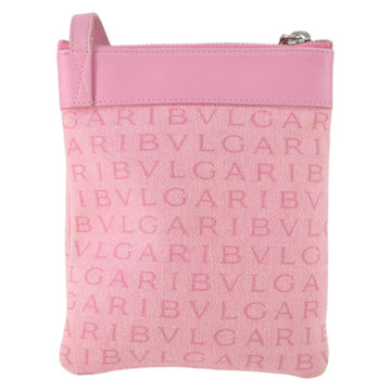 BVLGARI Shoulder Bag Canvas Pink Silver Auth BA10294 - 0
