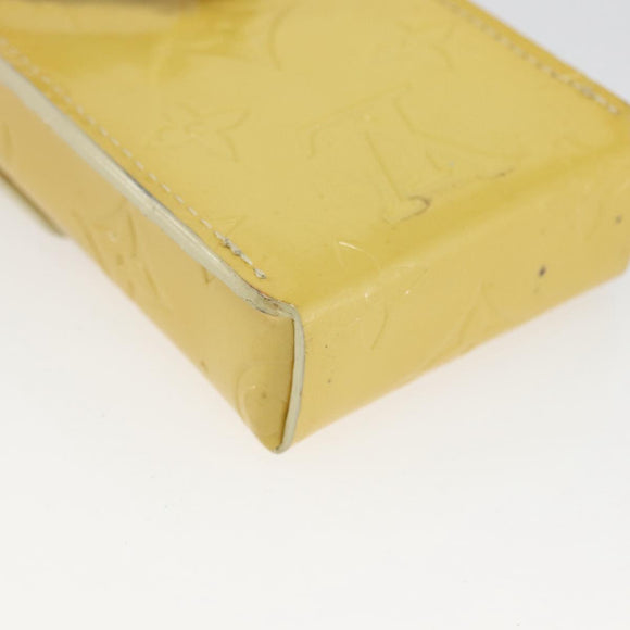 LOUIS VUITTON Monogram Vernis Green Case Lime Yellow M91052 LV Auth BA10299