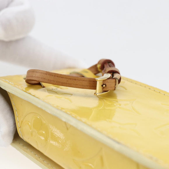 LOUIS VUITTON Monogram Vernis Green Case Lime Yellow M91052 LV Auth BA10299