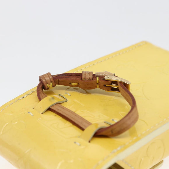 LOUIS VUITTON Monogram Vernis Green Case Lime Yellow M91052 LV Auth BA10299