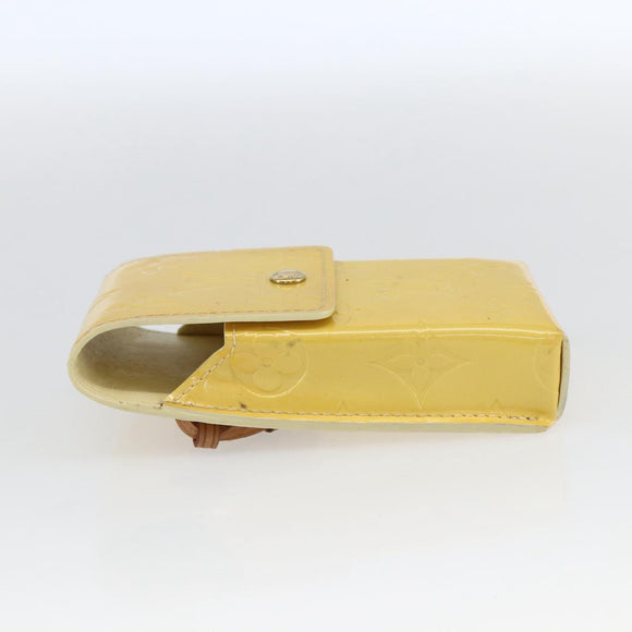 LOUIS VUITTON Monogram Vernis Green Case Lime Yellow M91052 LV Auth BA10299