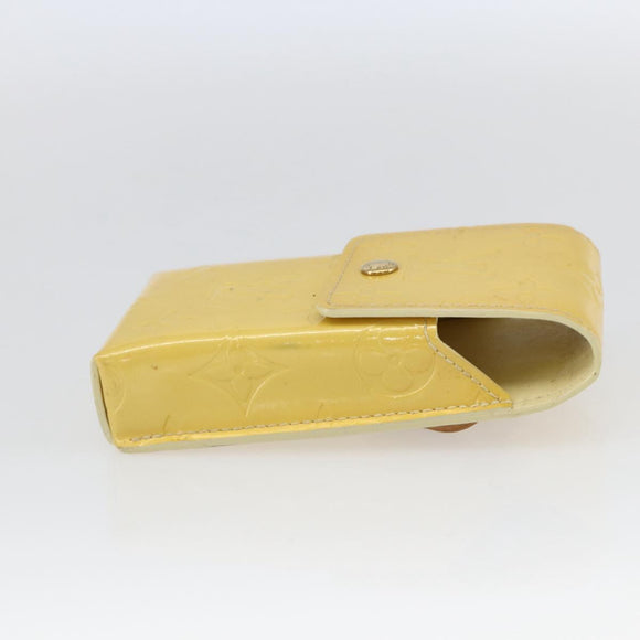 LOUIS VUITTON Monogram Vernis Green Case Lime Yellow M91052 LV Auth BA10299