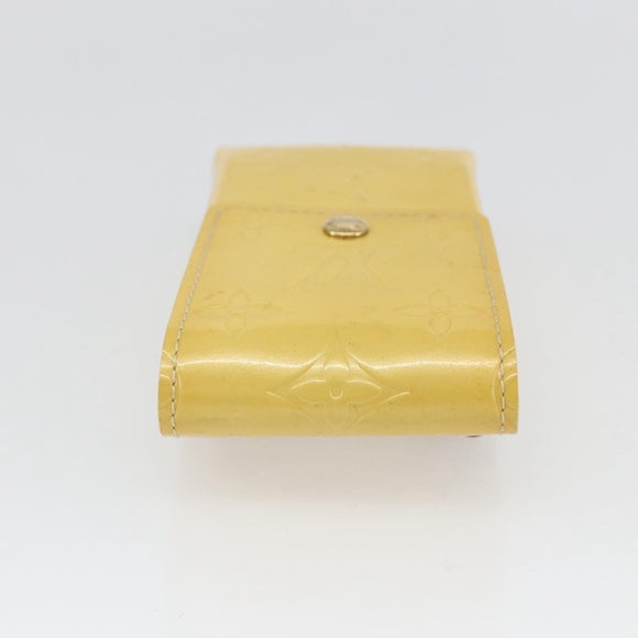 LOUIS VUITTON Monogram Vernis Green Case Lime Yellow M91052 LV Auth BA10299