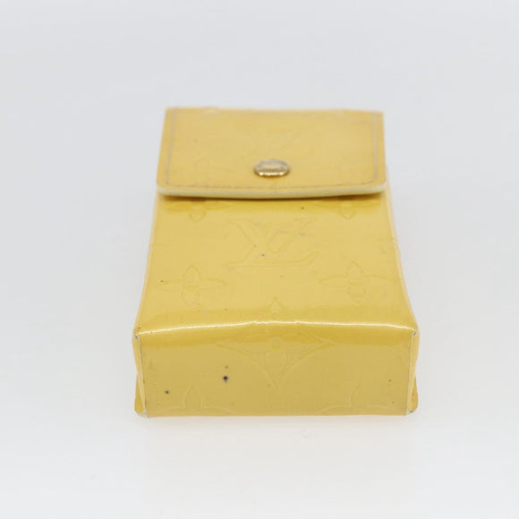 LOUIS VUITTON Monogram Vernis Green Case Lime Yellow M91052 LV Auth BA10299