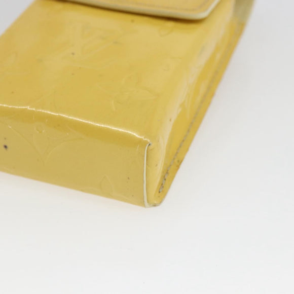 LOUIS VUITTON Monogram Vernis Green Case Lime Yellow M91052 LV Auth BA10299