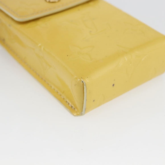 LOUIS VUITTON Monogram Vernis Green Case Lime Yellow M91052 LV Auth BA10299