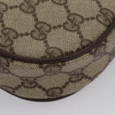 GUCCI GG Supreme Web Sherry Line Shoulder Bag PVC Beige Brown Silver Auth BA103-10