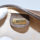 GUCCI GG Supreme Web Sherry Line Shoulder Bag PVC Beige Brown Silver Auth BA103-16