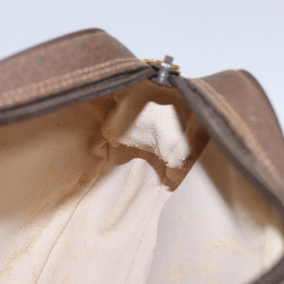 GUCCI GG Supreme Web Sherry Line Shoulder Bag PVC Beige Brown Silver Auth BA103