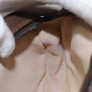 GUCCI GG Supreme Web Sherry Line Shoulder Bag PVC Beige Brown Silver Auth BA103-19