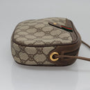 GUCCI GG Supreme Web Sherry Line Shoulder Bag PVC Beige Brown Silver Auth BA103-4