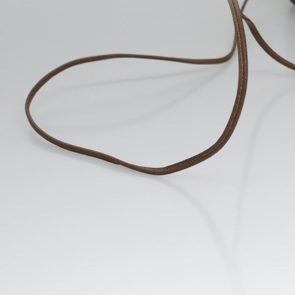 GUCCI GG Supreme Web Sherry Line Shoulder Bag PVC Beige Brown Silver Auth BA103