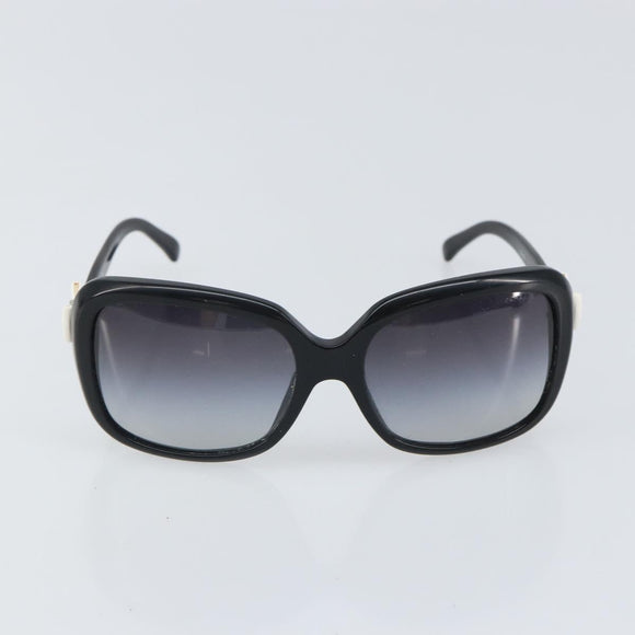 CHANEL Coco Ribbon Sunglasses plastic Black CC Auth BA10315