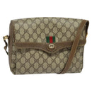 GUCCI GG Supreme Web Sherry Line  Bag PVC Beige Gold 904 02 084 Auth BA1032-1