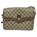 GUCCI GG Supreme Web Sherry Line  Bag PVC Beige Gold 904 02 084 Auth BA1032-13