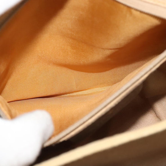 GUCCI GG Supreme Web Sherry Line  Bag PVC Beige Gold 904 02 084 Auth BA1032