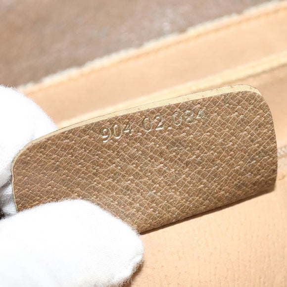 GUCCI GG Supreme Web Sherry Line  Bag PVC Beige Gold 904 02 084 Auth BA1032