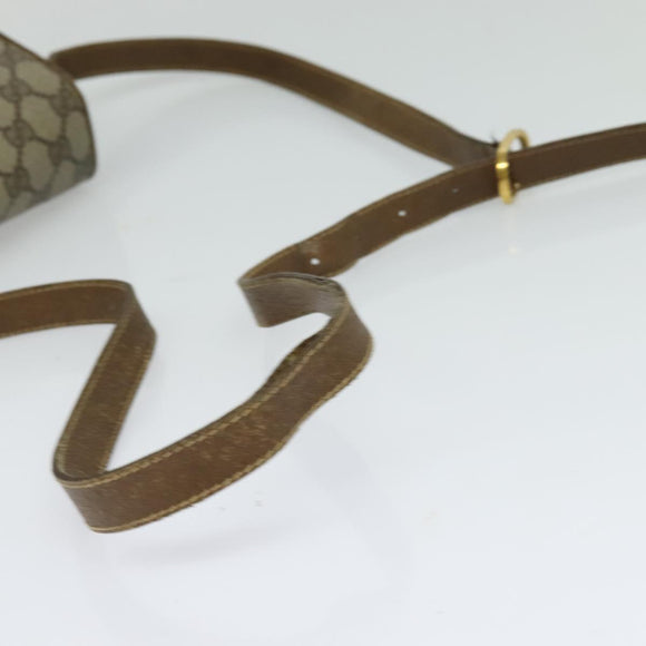 GUCCI GG Supreme Web Sherry Line  Bag PVC Beige Gold 904 02 084 Auth BA1032