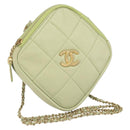 CHANEL Matelasse Chain Shoulder Bag Lamb Skin LIme Green Gold CC Auth BA10323SAV-1