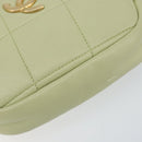 CHANEL Matelasse Chain Shoulder Bag Lamb Skin LIme Green Gold CC Auth BA10323SAV-14