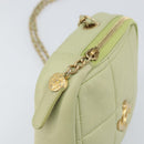CHANEL Matelasse Chain Shoulder Bag Lamb Skin LIme Green Gold CC Auth BA10323SAV-10