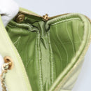 CHANEL Matelasse Chain Shoulder Bag Lamb Skin LIme Green Gold CC Auth BA10323SAV-19