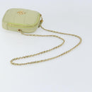 CHANEL Matelasse Chain Shoulder Bag Lamb Skin LIme Green Gold CC Auth BA10323SAV-7