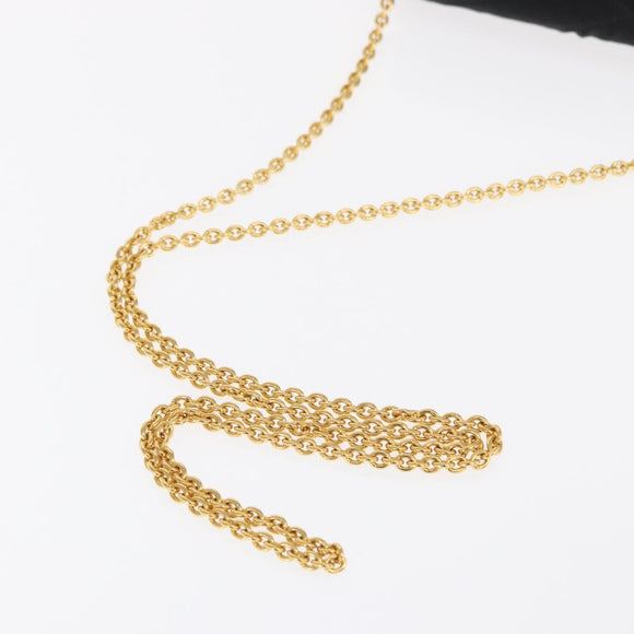 CHANEL V Stitched Chain Shoulder Bag Satin Black Gold CC Auth BA10324SAV