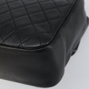 CHANEL Matelasse Chain Hand Bag Lamb Skin Black Gold CC Auth BA10326SM-12