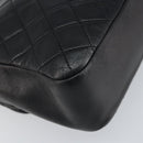 CHANEL Matelasse Chain Hand Bag Lamb Skin Black Gold CC Auth BA10326SM-13