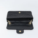 CHANEL Matelasse Chain Hand Bag Lamb Skin Black Gold CC Auth BA10326SM-16