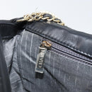 CHANEL Matelasse Chain Hand Bag Lamb Skin Black Gold CC Auth BA10326SM-21
