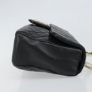 CHANEL Matelasse Chain Hand Bag Lamb Skin Black Gold CC Auth BA10326SM-4