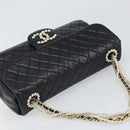 CHANEL Matelasse Chain Hand Bag Lamb Skin Black Gold CC Auth BA10326SM-6