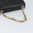 CHANEL Matelasse Chain Hand Bag Lamb Skin Black Gold CC Auth BA10326SM-7