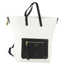 GIVENCHY Backpack Leather White Gold Auth BA10327-1