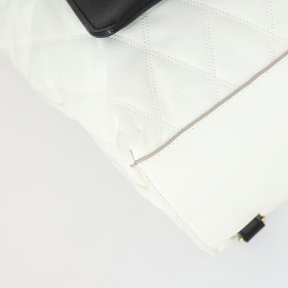 GIVENCHY Backpack Leather White Gold Auth BA10327
