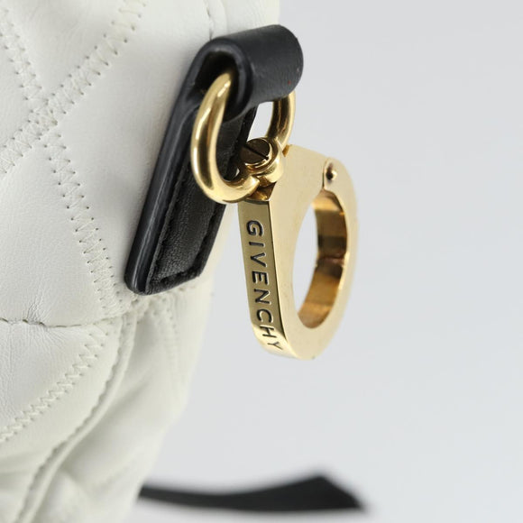 GIVENCHY Backpack Leather White Gold Auth BA10327