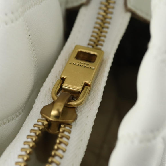 GIVENCHY Backpack Leather White Gold Auth BA10327