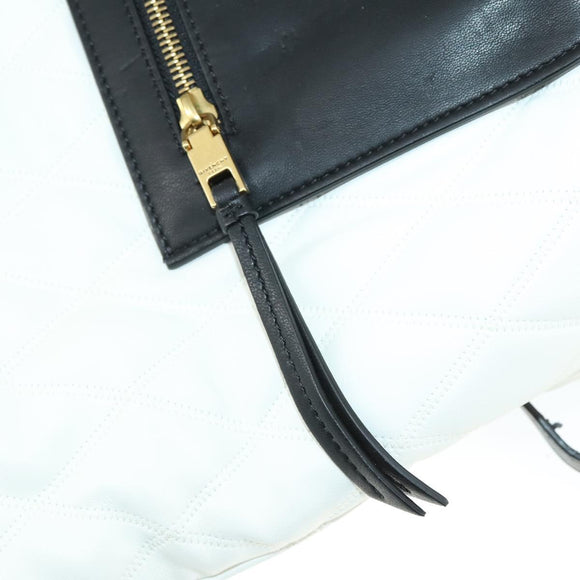 GIVENCHY Backpack Leather White Gold Auth BA10327