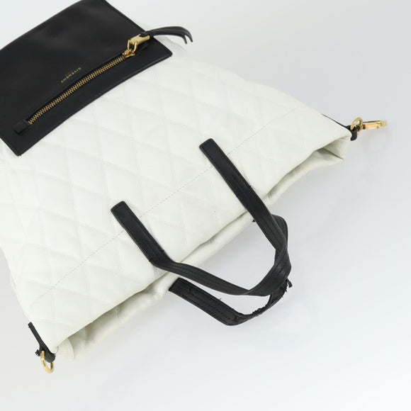 GIVENCHY Backpack Leather White Gold Auth BA10327