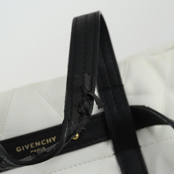 GIVENCHY Backpack Leather White Gold Auth BA10327