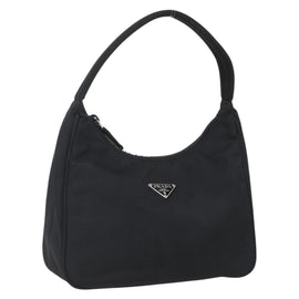 PRADA Hand Bag Nylon Black Silver Auth BA10328V