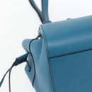 LOEWE Anagram Hammock Drawstring Mini Bag Leather Blue Gold Auth BA10330SM-16