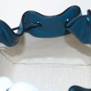 LOEWE Anagram Hammock Drawstring Mini Bag Leather Blue Gold Auth BA10330SM-22